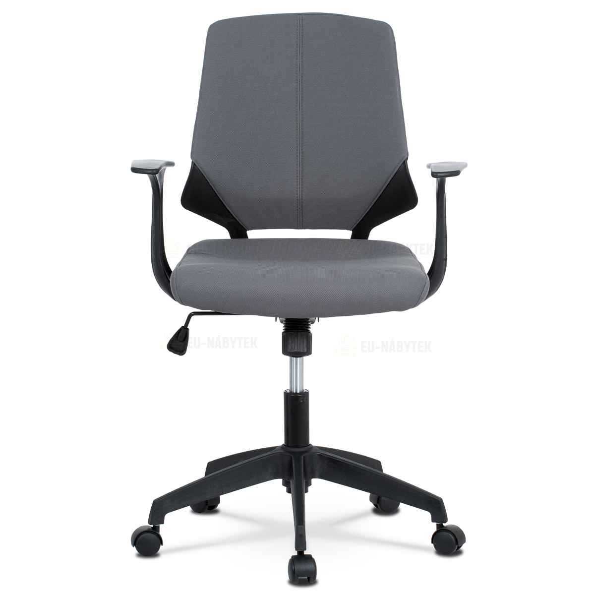 Kancelářská židle, šedá látka, černé PP područky DOPRODEJ