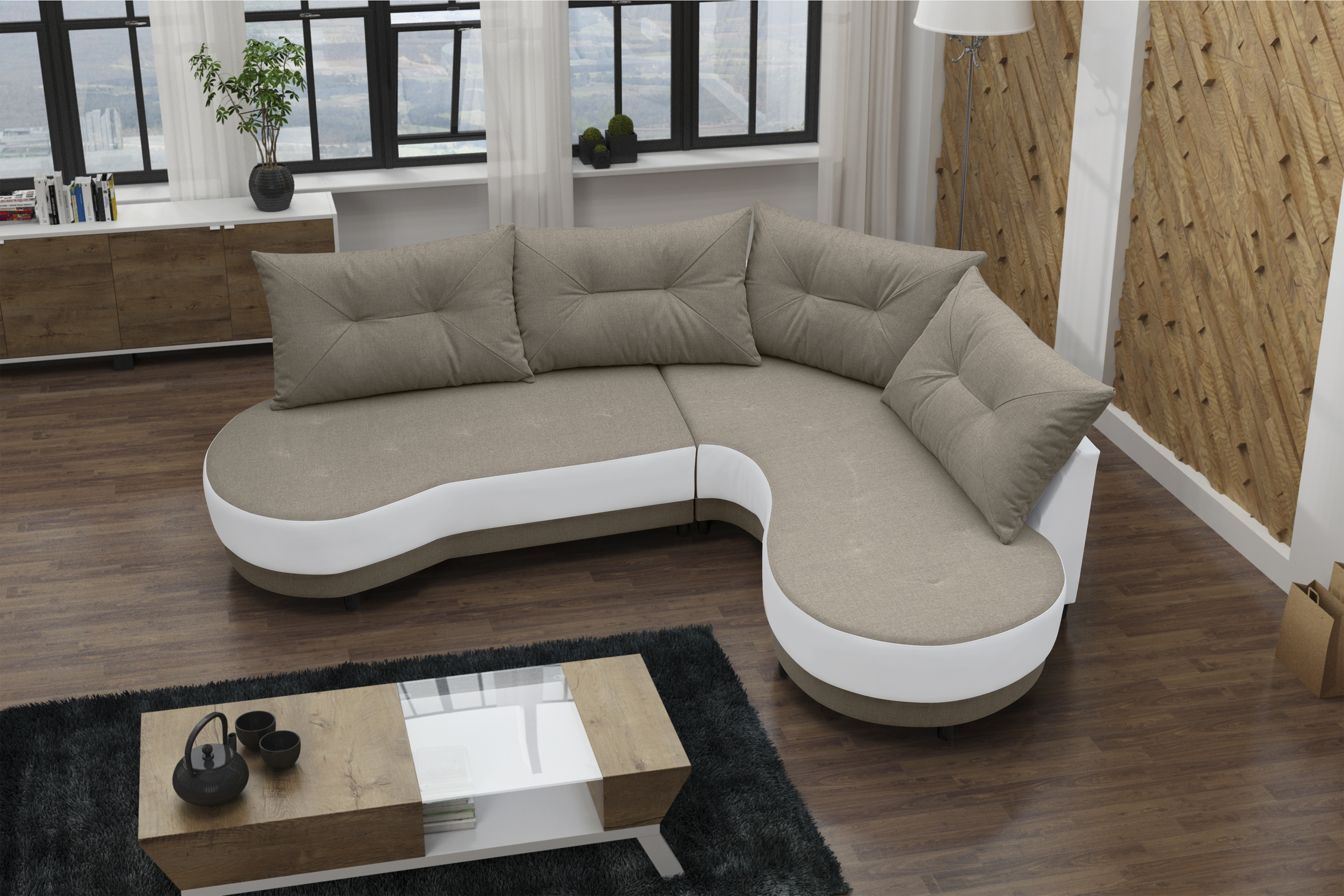 угловой диван с закруглением